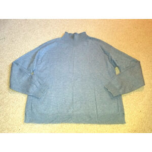 Womens Sweater-TRIBAL SIGNATURE-blue 100% cashmere pullover tunic Old Money-M